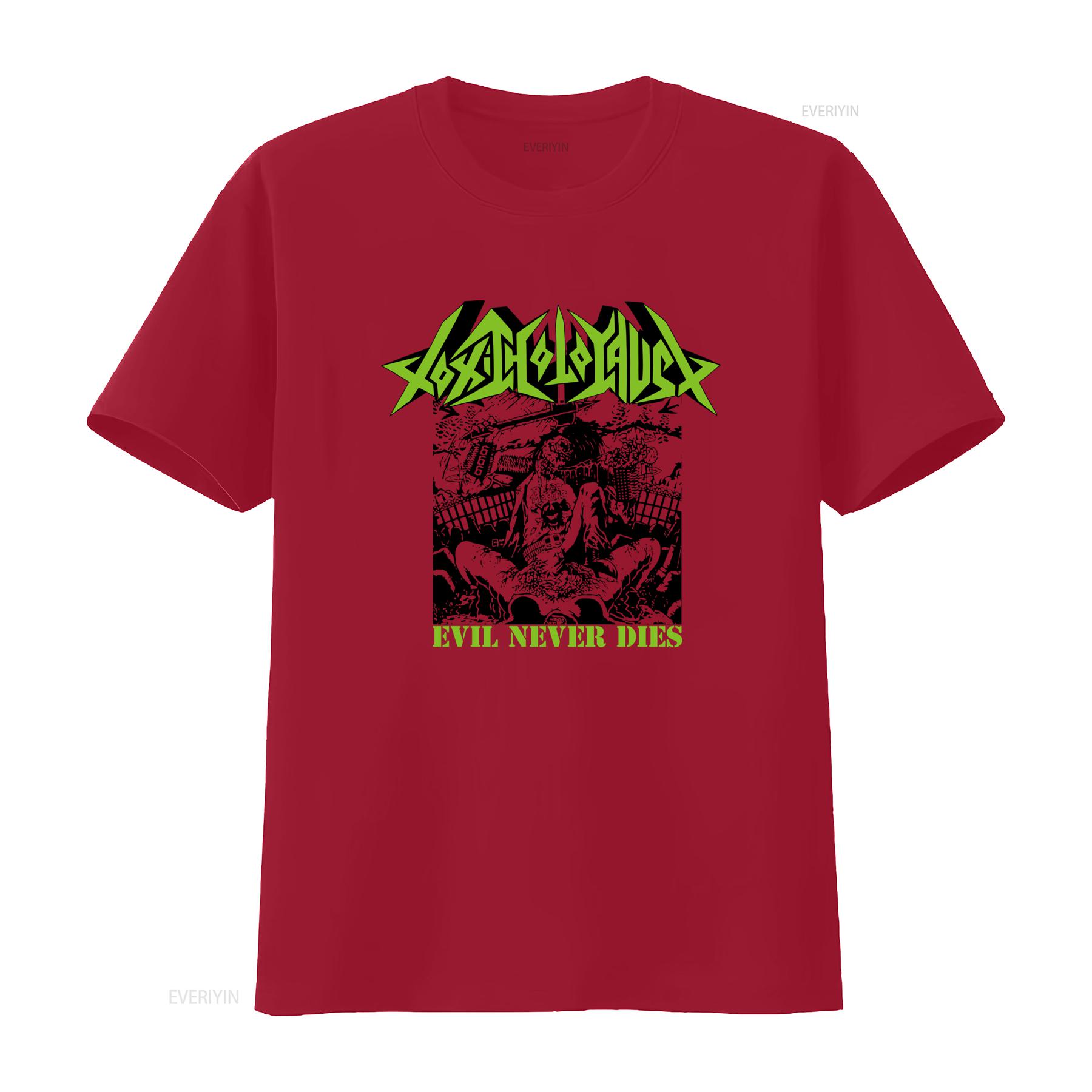TOXIC HOLOCAUST EVIL NEVER DIES T Shirt White Cotton Sizes S to 5XL vintage Washed Breathable homme Slightly Stylish Stretched S