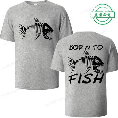 Born To Fish Vis Grafische T-shirts Grappige Heren T-shirts Korte Mouw Tops Mode Casual Harajuku T-shirts Heren Merk T-shirts