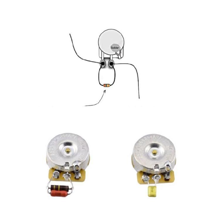 Electric Guitar Volumes Potentiometer Highly Frequency Compensation Filter Capacitor Electric Guitar Treble Bleed Kits