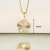 Classic 45cm 60cm Stainless Steel Laser Sweater Chain Necklace Luxury Women Party Jewelry Clover Pendant Trendy