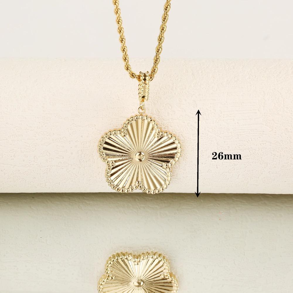 Classic 45cm 60cm Stainless Steel Laser Sweater Chain Necklace Luxury Women Party Jewelry Clover Pendant Trendy