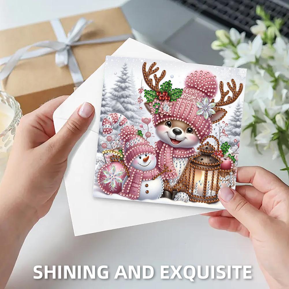 6PCS Christmas DIY Diamond Art Greeting Cards Congratulations Cards & Gifts