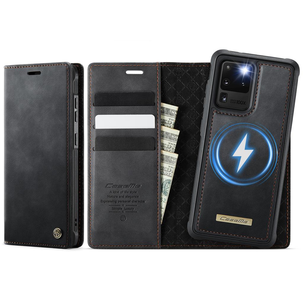For Samsung Galaxy S20 Ultra Case CASEME C49 Compatible with MagSafe RFID Blocking Detachable Wallet Leather Phone Cover