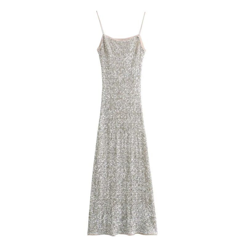 Fashion Style Fall and Winter New Arrival Women's Clothing Elegant Beads Decoration Intimates Mid Length Long Length Dress 9204110 808