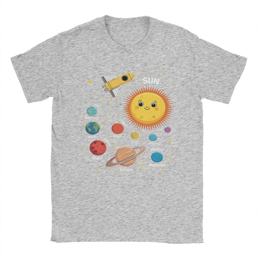 Mens Solar System Space Planet Universe Sun T Shirts  100 Cotton Clothing Funny Short Sleeve Crewneck Tees Graphic TShirts