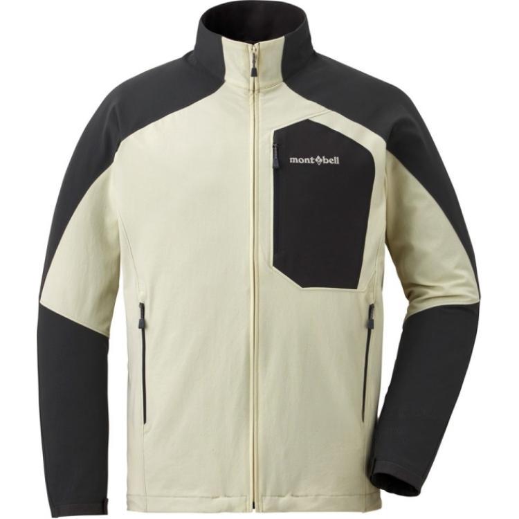 

MONTBELL Стильная и Удобная Универсальная Ветрозащитная Водонепроницаемая Куртка-Шелл с Воротником-Стойкой Мужская L слоновая кость