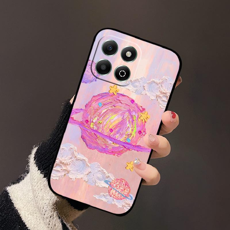 Für Honor X6b 4G Hülle Mode Cartoon Süßes Mädchen Katze Geometrisch Weiches Silikon TPU Handyhülle Für Honor X6b 4G Stoßfeste Hülle