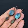 Labradorite Copper Electroformed Earrings, Handmade Gemstone Earrings Jewelry, Gifts For Wife Brand New Earrings