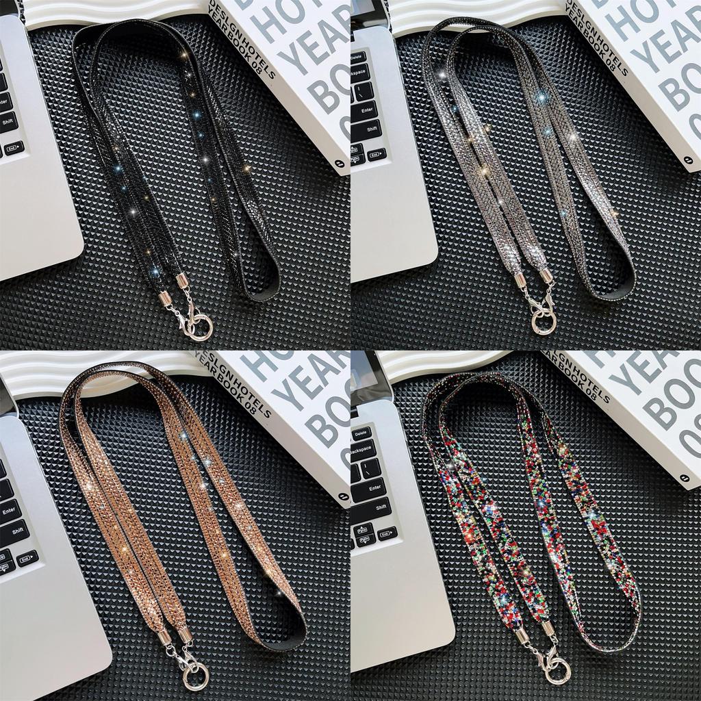 Water Diamond Phone Lanyard With Pvc Wide Strap For Girls And Women