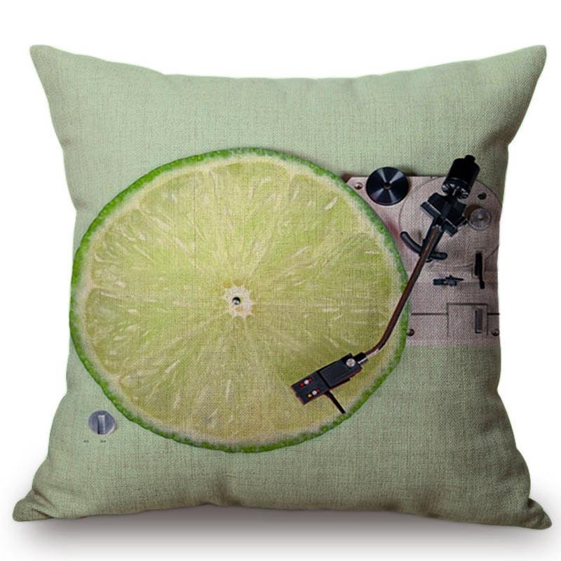 Modern Fruits Pattern Design Throw Pillow Case Pear Lemon Bicycle Summer Harmony Car Sofa Decoration Cushion Cover Cojines