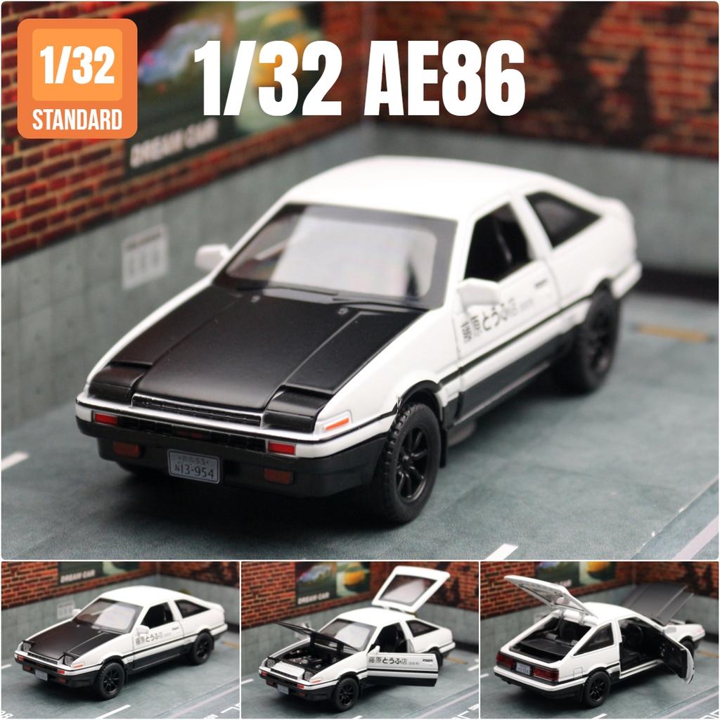 1/32 Initial D AE86 Spielzeugauto Diecast Miniaturmodell Pull-Back Sound Licht Türen zu öffnen Bildungs Sammlerstück Geschenk Kind