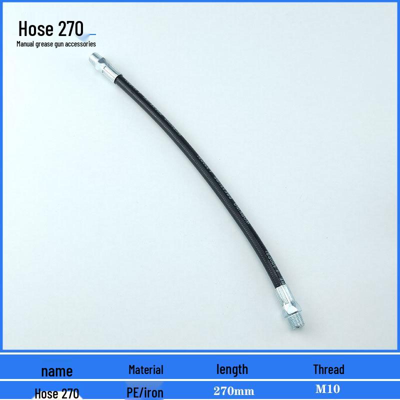 Comprehensive Grease Gun Accessory Kit with Nozzle, Manual, High-Pressure Pneumatic/Electric Tubes, Flexible Hose, Tip, Lock Pliers, and Flat Nozzle