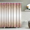 Luxury Bathroom Shower Curtain Set With Gold Sparkle And Pink Glitter: Dripping Waterfall Design For Home Decor Modern Bath Acce