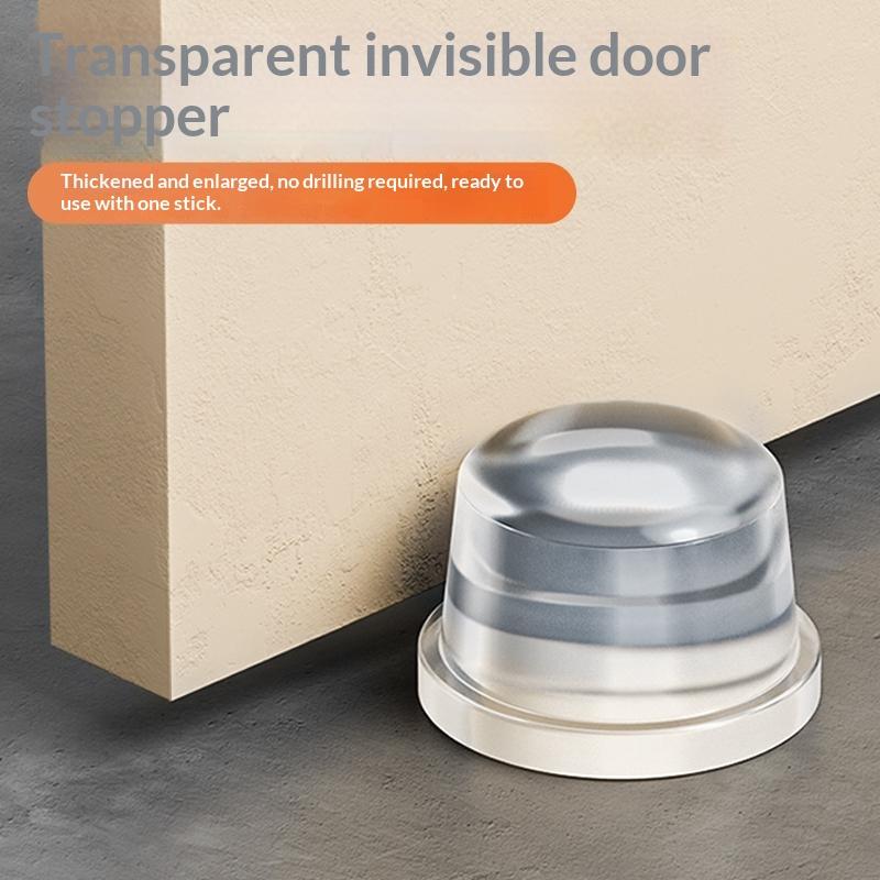 Transparent Door Stopper Self Adhesive No Drill Flexible Soft Thick Buffer for Dorm Room Wall Protection