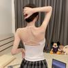 #Summer new pure desire sexy beaded sling vest slim one-piece chest pad versatile top