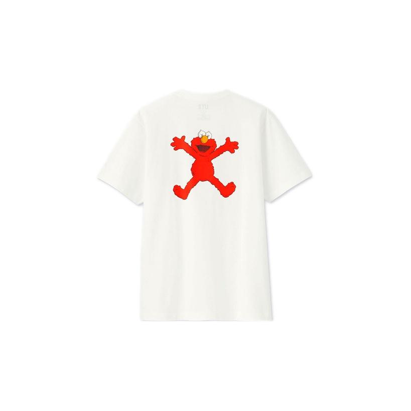 Uniqlo X Kaws X Sesame Street Collaboration Short Sleeve T-Shirt Unisex T-Shirt White UQ412760000