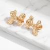 Hot-selling French gold bow stud earrings women's small fresh tied sweet earrings personalized ear jewelry stud earrings