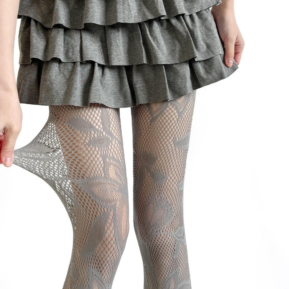 Fashionable Hollowed Out Jacquard Pantyhose Breathable Lace Mesh Pantyhose Spring Summer серый