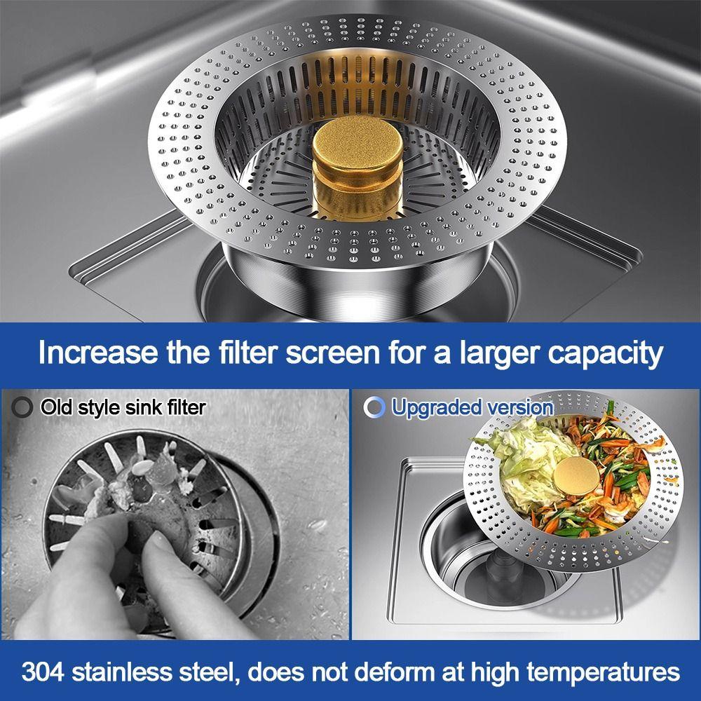 Anti-Clogging Kitchen Sink Drain Strainer 3 In 1 Sink Strainer Upgraded Sink Stopper  for Kitchen