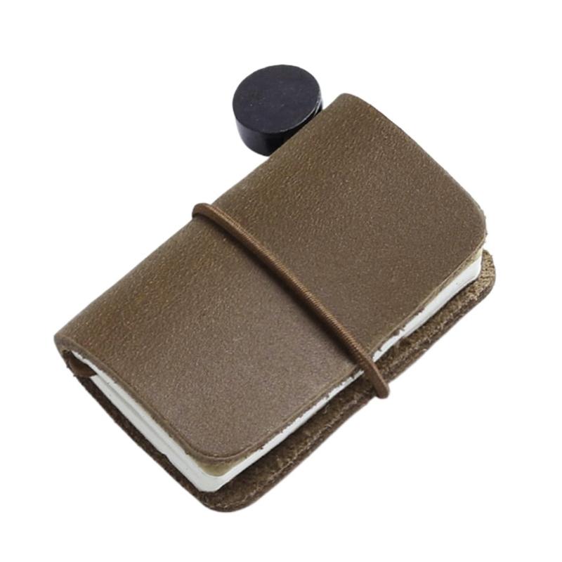 Pocket Leather Notebooks 1.25x1.88Inch Small Leather Journal Pocket Writing Pad For Women Keychain Bag Wallet Charm