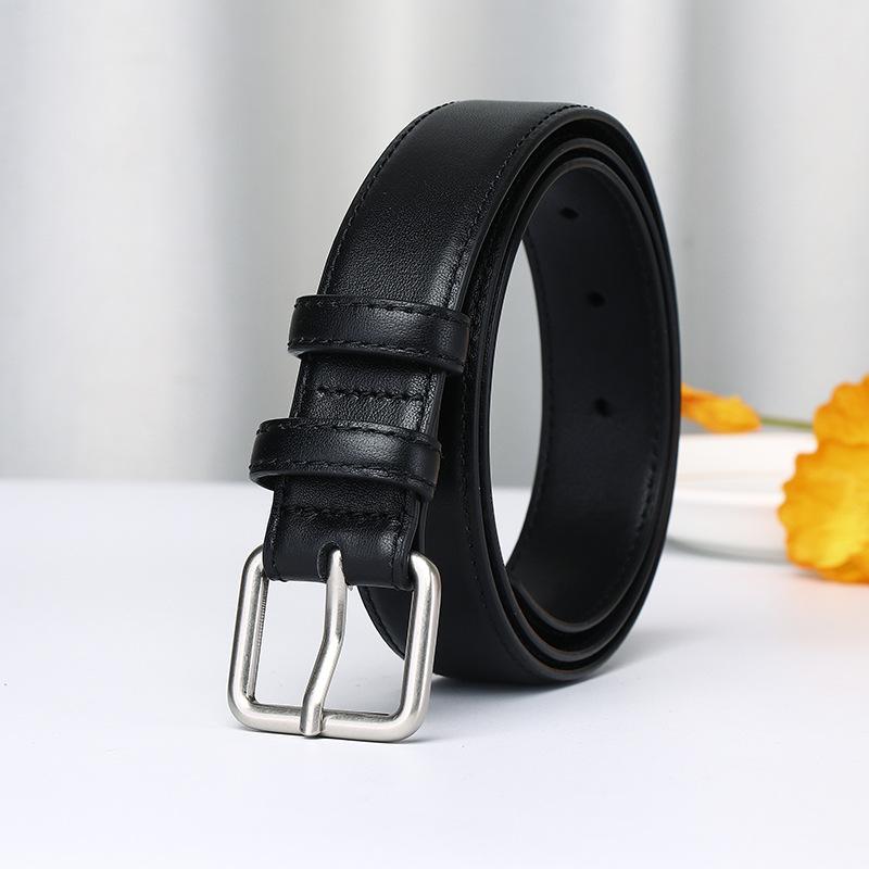 Simple And Versatile Fashion Light Luxury Belt Women'S Leather Pin Buckle First Layer Cowhide High-End Casual Pants Belt Women'S