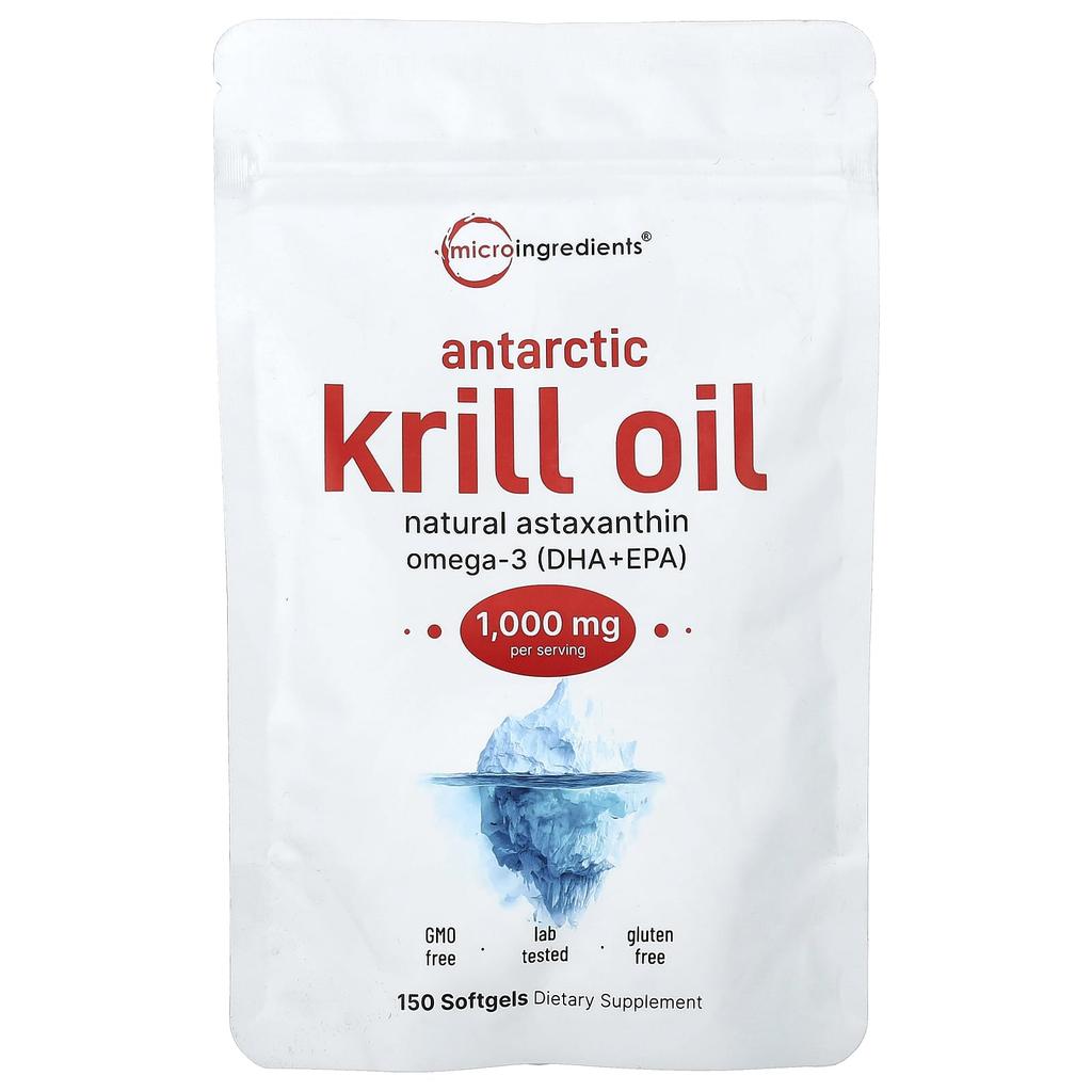 Micro Ingredients, Antarctic Krill Oil, 150 Softgels (500mg per softgel)
