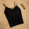 Ärmelloses Spitzentop für Damen V-Ausschnitt Elegantes Camisole-Westchen Schmal geschnitten Unterzieh-Tanktop