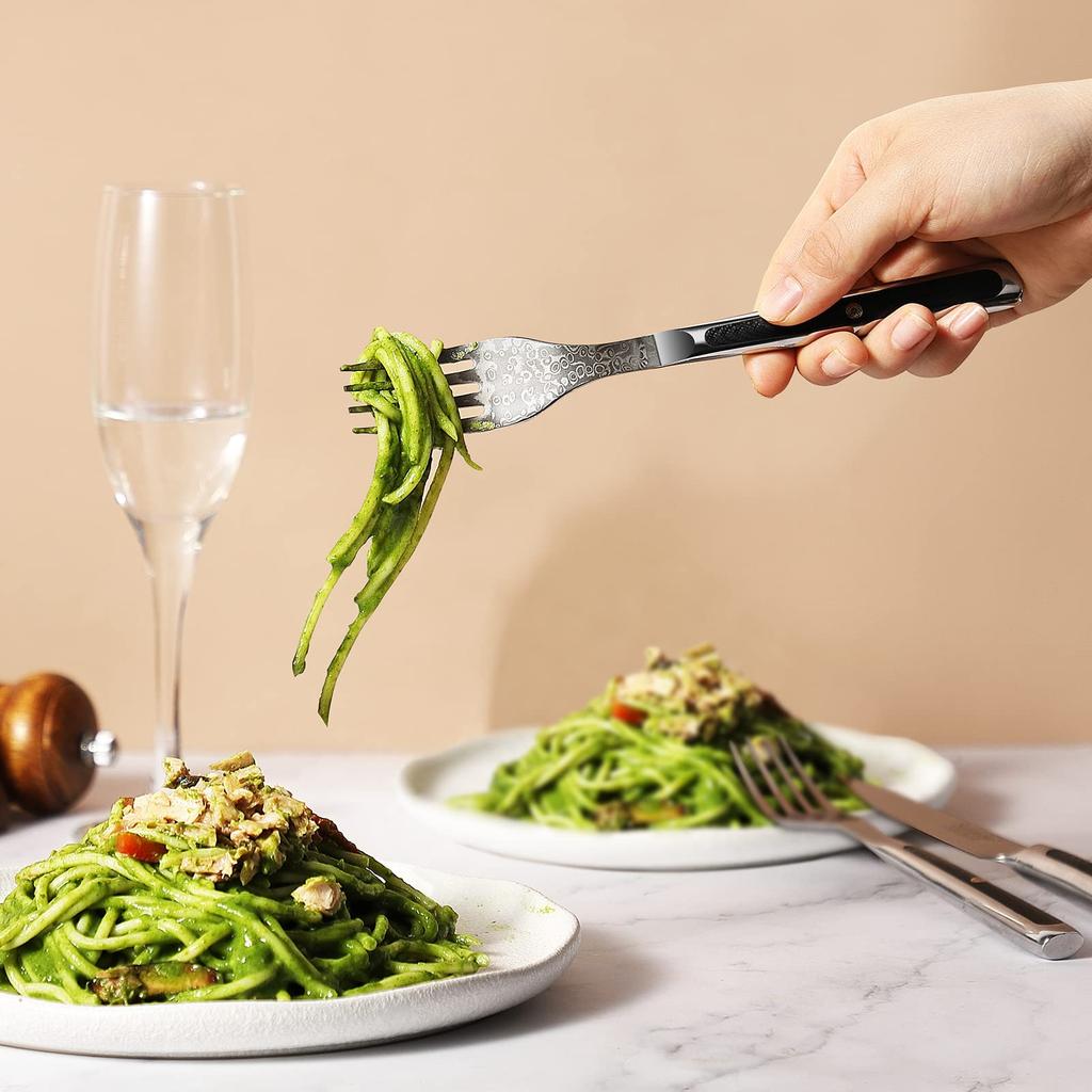 [Sunnecko] Damascus Cutlery 8pcs Set – kitchen