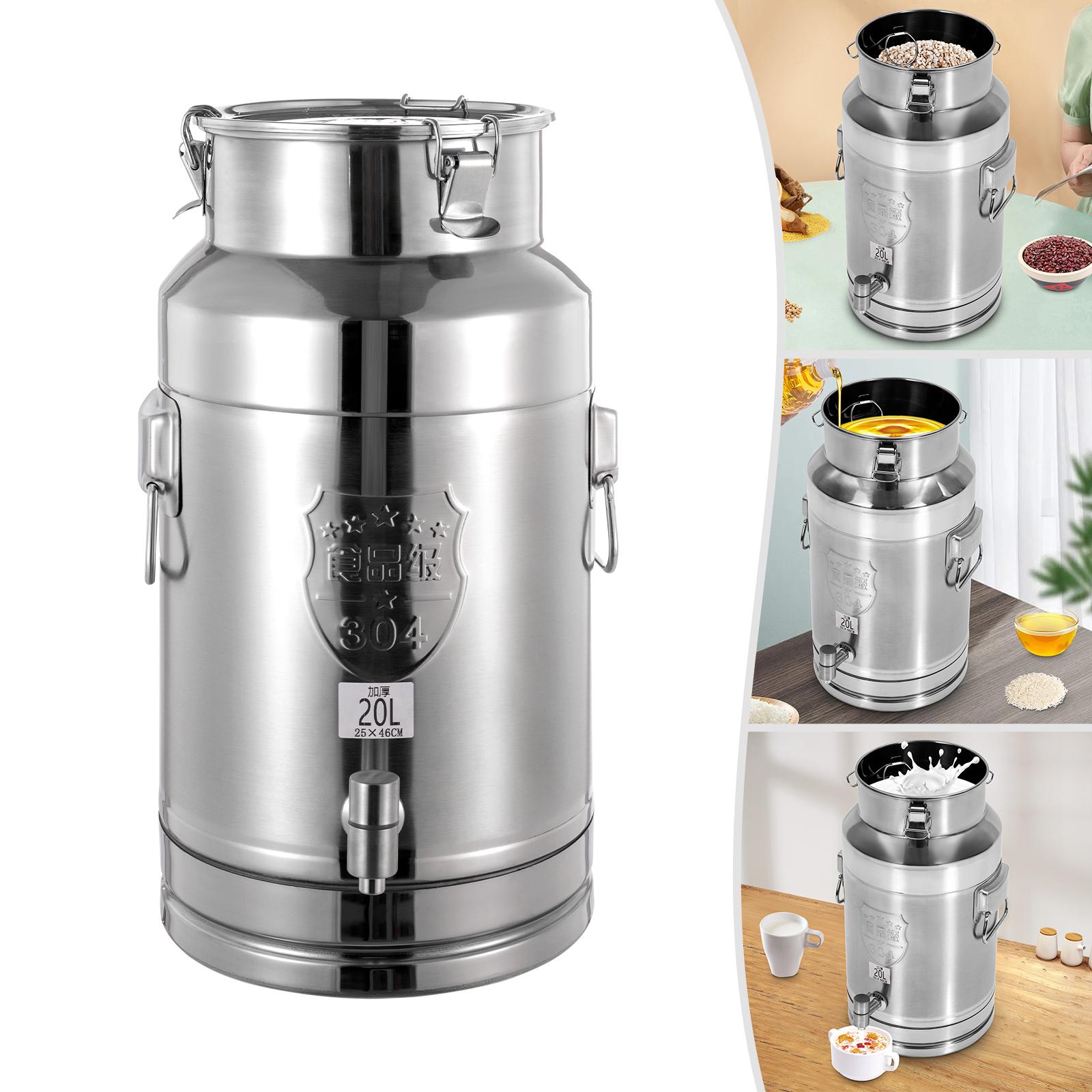 

BYMAOCAR Ведро для молока, Диспенсер для напитков из нержавеющей стали 304, Диспенсер для напитков 20 л / 5,28 галлона с краном, Ведро для молока United States