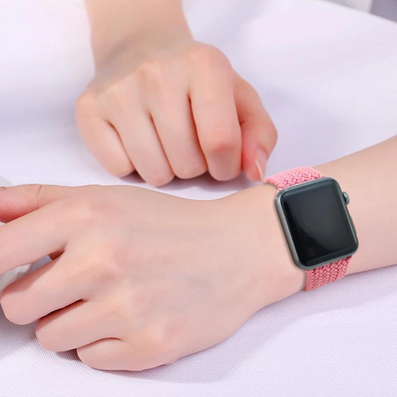 Straps For Apple Watch Bands 44mm 45mm 40mm 41mm 49mm 46mm 42mm Braided Solo Loop Correa Bracelet Iwatch Series 11 10 9 7 8 SE 6