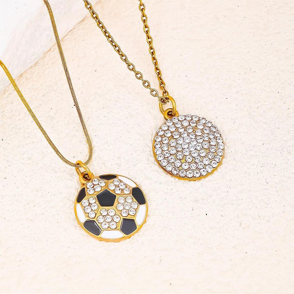 Women's Sporty Chic Rhinestone Ball Pendant Necklace
