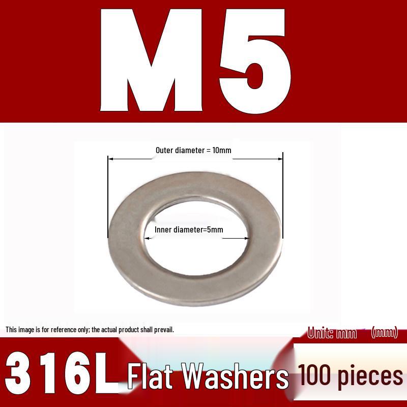316 Stainless Steel Flat Washer/Gasket for M4-M30 Sizes