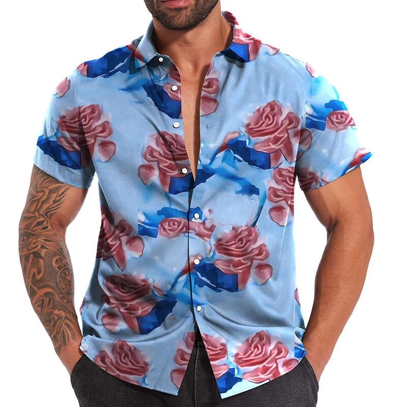 Hawaiian Coconut Tree 3D Printed Beach Shirts Summer Tropical Graphic Shirt For Men Clothes Vacation Casual Blouses Aloha Shirt