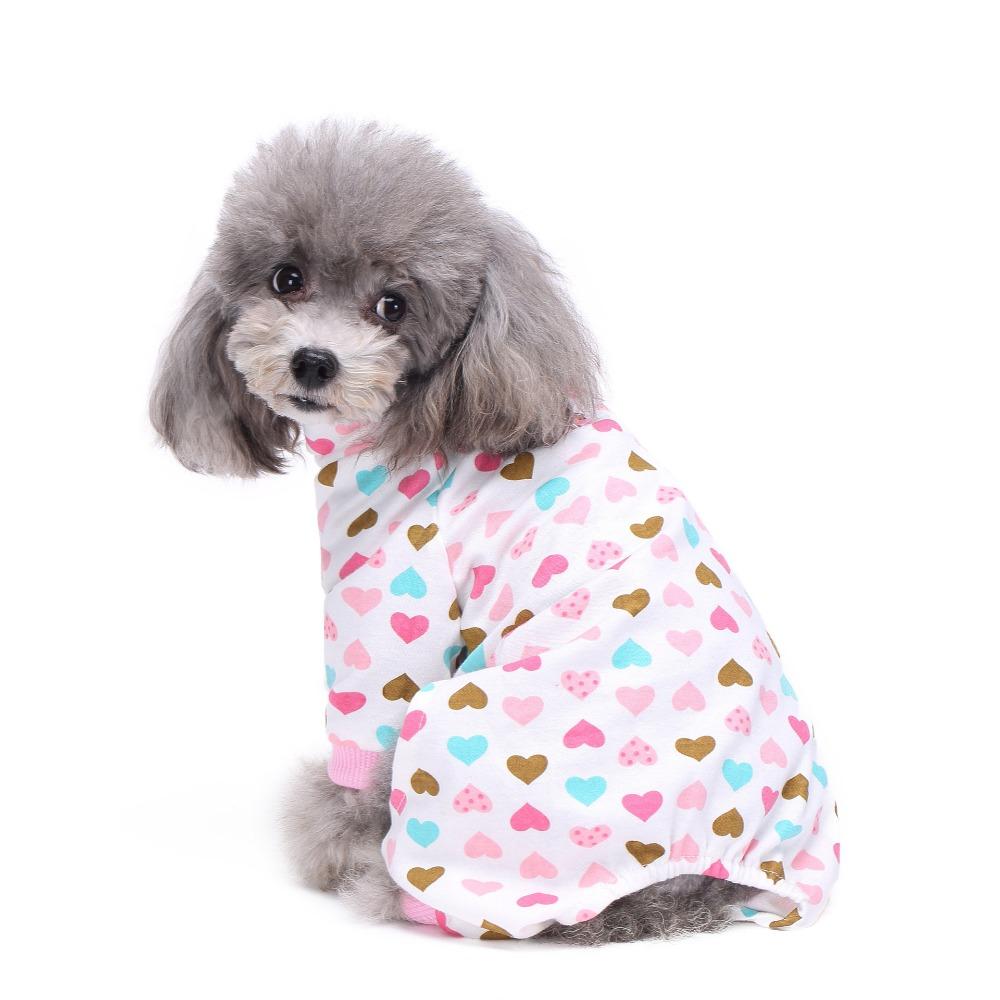 Pet clothes pajamas with elastic washable wear-resistant cotton pajamas dog clothing puppy home