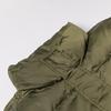 Vans Solid Color Stand Collar Cuffed Pocket Puffer Jacket Army Green Unisex VN000P32KCZ