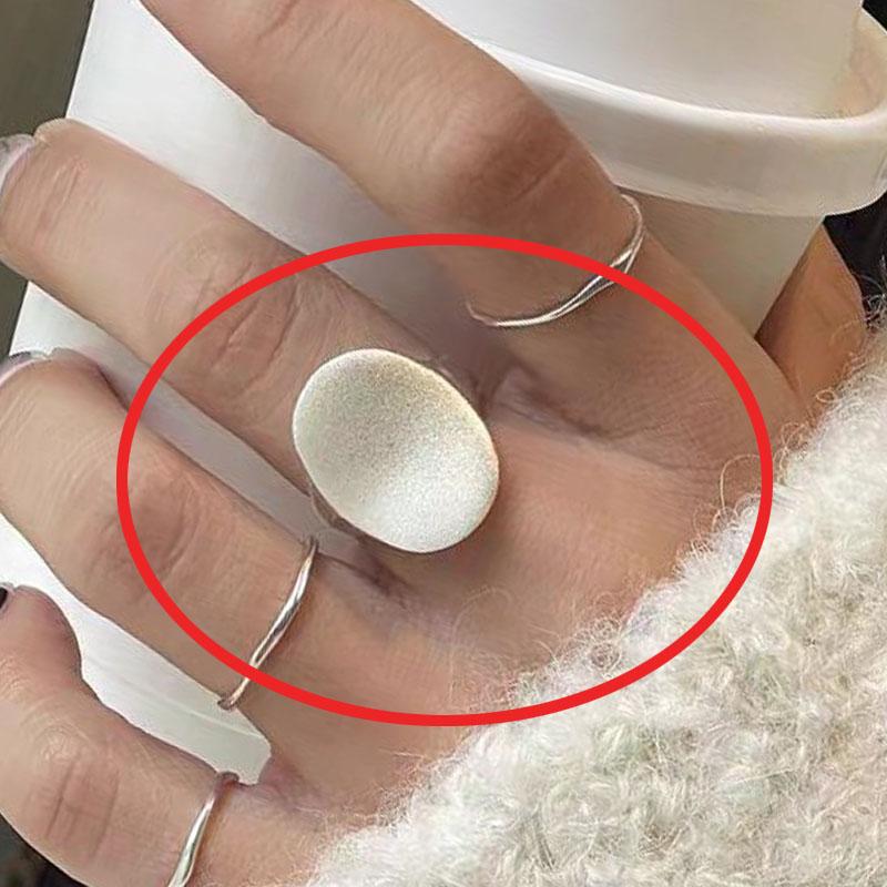 

925 Sterling Silver Rings For Women Geometric Fine Jewelry Finger Adjustable White Circle Hollow Ring For Party Birthday Gift resizable