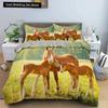Pferde Bettwäsche Sets Einzel Doppel Queen King Size Steppdecke/Bettbezug mit Kissenbezug 2/3 Stück Bettzeug Polyester Bettdeckenbezug