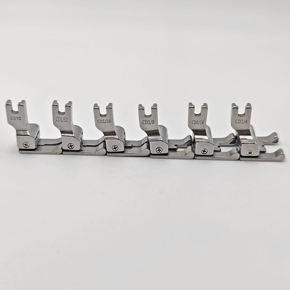 1PC Steel Double Compensating Presser Foot Industrial Sewing Machine Right&Left top stitching CD1/32'' 1/16'' 1/8'' 3/16'' 1/4''