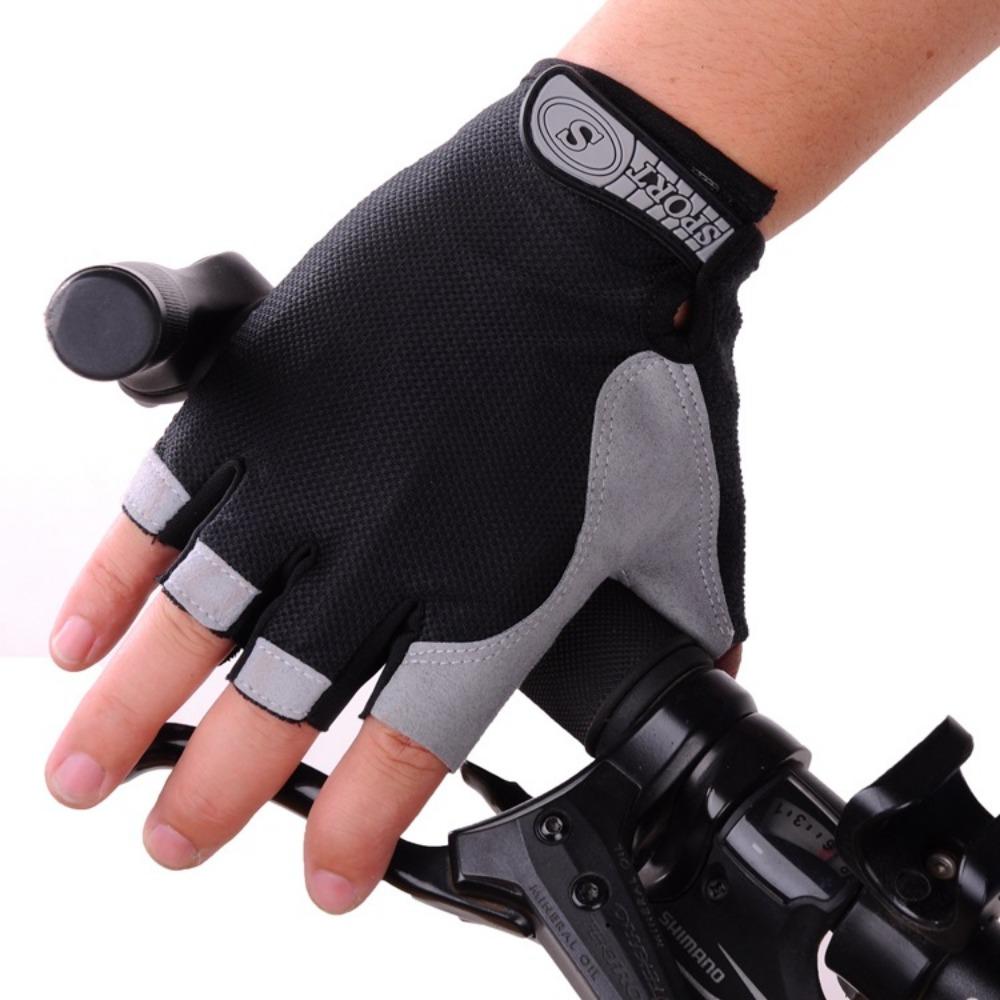 

Outdoor sports cycling gloves half finger thin non-slip wear-resistant breathable mountain bike sports half finger gloves XL чёрный