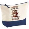 Makeup Bag - PLANETEE - The Beekeeper Owl Grain - Large Size - Cotton - HD Printing, Made In France
