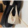 Plaid Shoulder Tote Bag With Cute Bow Decor Large Capacity For Daily Shopping School Commute