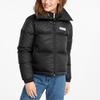 Puma Women's Black Logo Print Short Stand Collar Warm Winter Down Jacket
