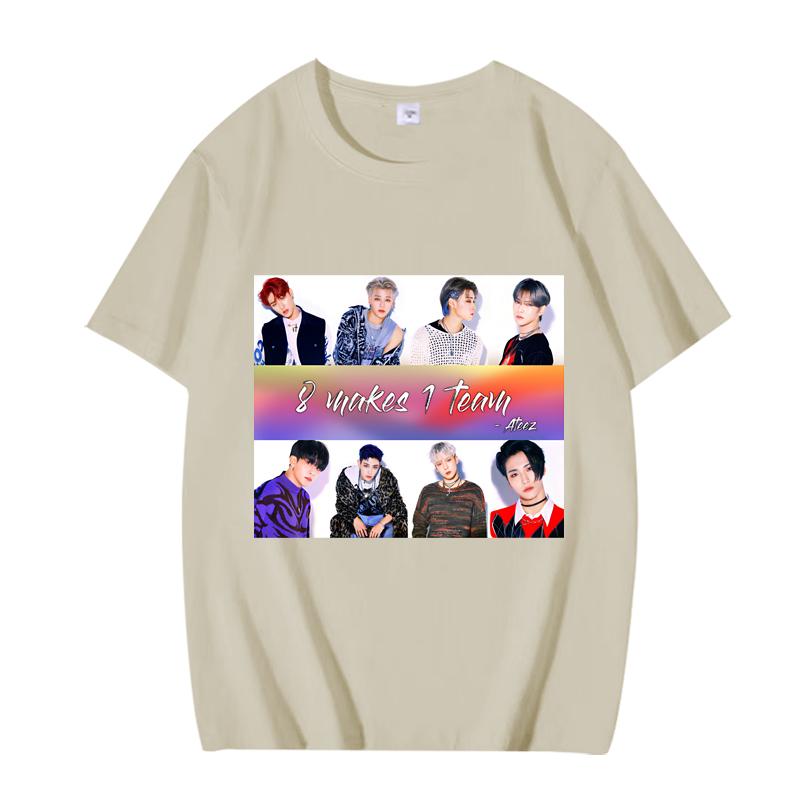 KPOP ATEEZ 8 Makes 1 Team TShirt Unisex Women Oversized 100 Cotton Hot Sale Short Sleeve Summer Fashion Unisex Plus Size Tops