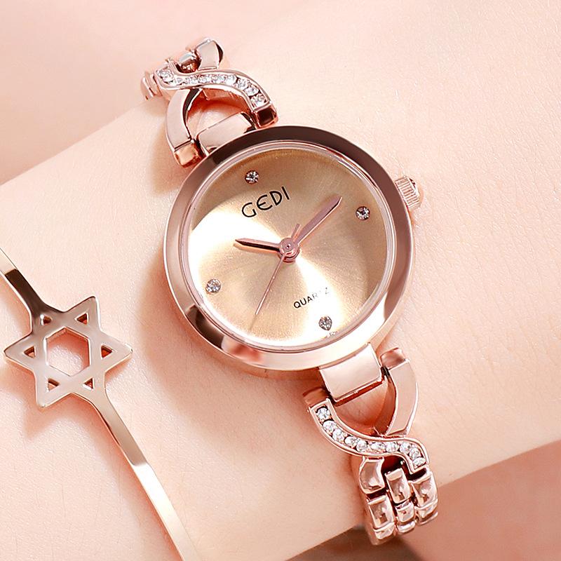 Korean Fashion Student Quartz Watch Trendy Girlfriend Small Dial Women S Watch Exquisite Diamond-Encrusted Women S Watch