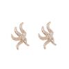 European and American exaggerated retro zircon-inlaid personalized starfish stud earrings, simple design octopus, earrings