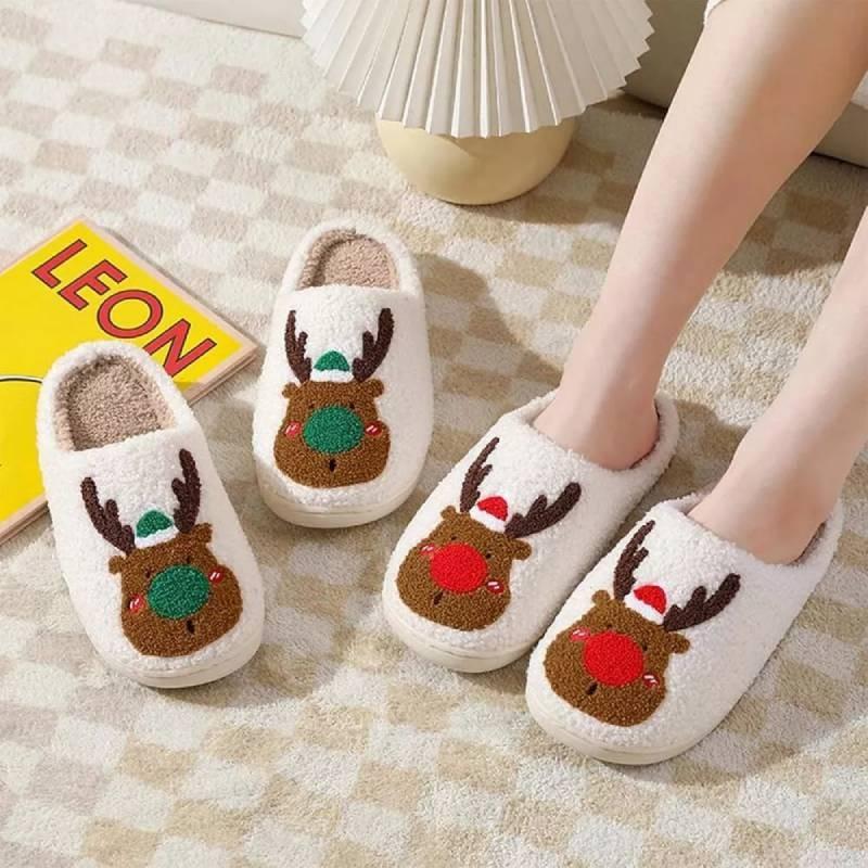 Cozy Plush Cotton Slippers For Women Warm Indoor Winter Footwear Perfect For Christmas And Halloween