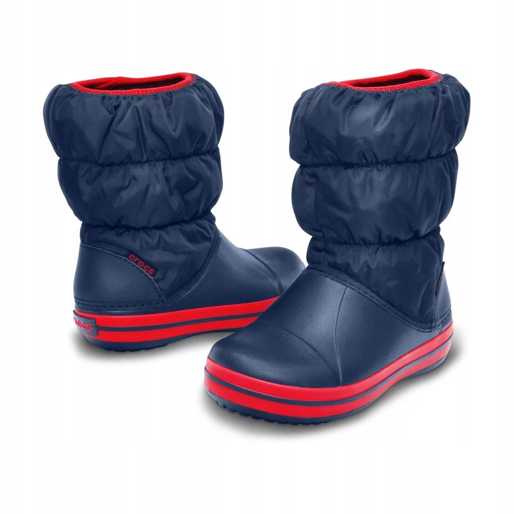 Crocs Winter Puff Boot Kids  211053 |J3/5/Eu 34-35| Navy/Red