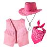 Gilet Western con Frange per Bambini Costume da Gioco di Ruolo Può Essere Abbinato con Foulard Cappello