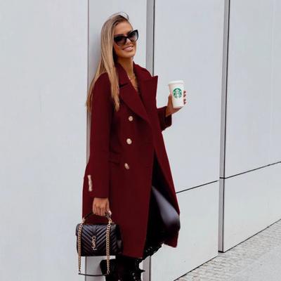 Clothing Spring Double-breasted Mid-length Woolen Casual Jacket