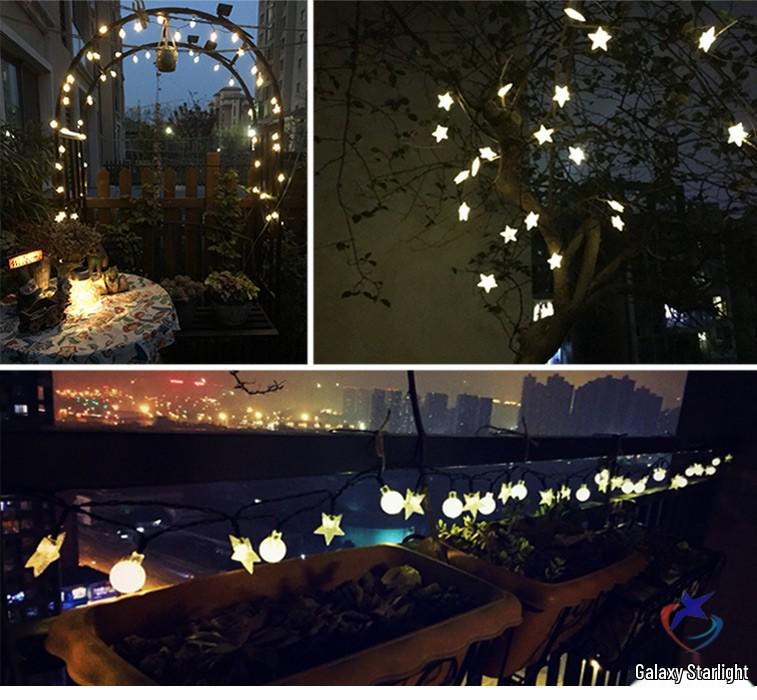 Outdoor Waterproof Twinkling Star Solar String Lights for Garden & Balcony Decoration - Holiday & New Year Lighting